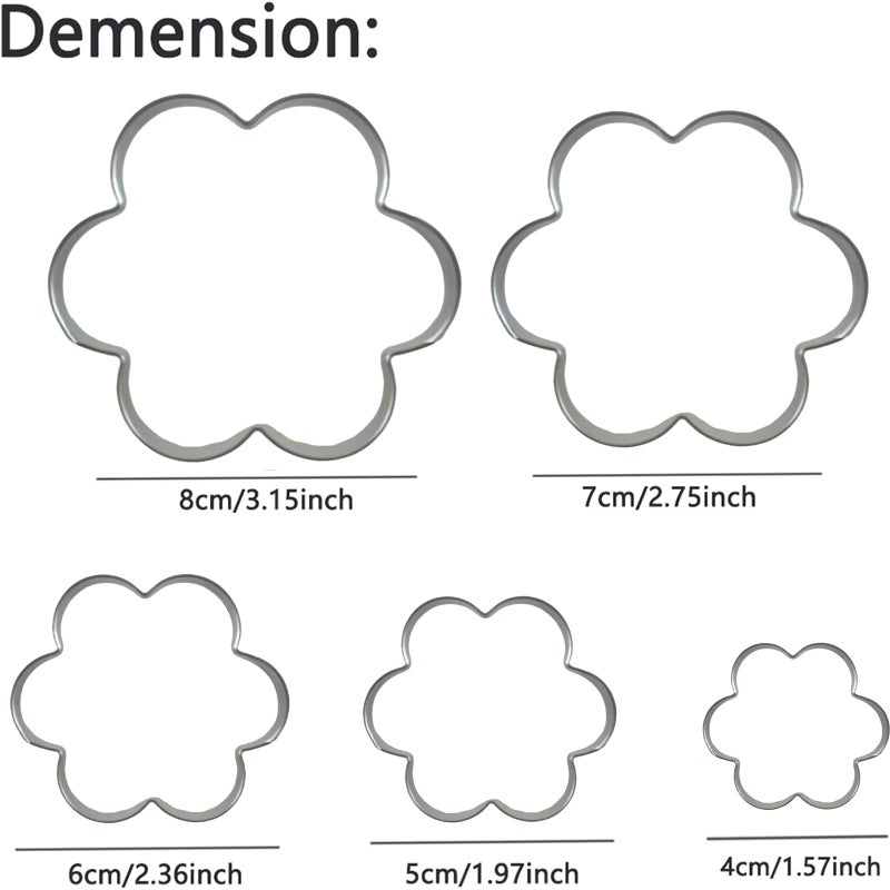 Tmflexe Flower Cookie Cutter, Pack of 5â€¦ - Image 2